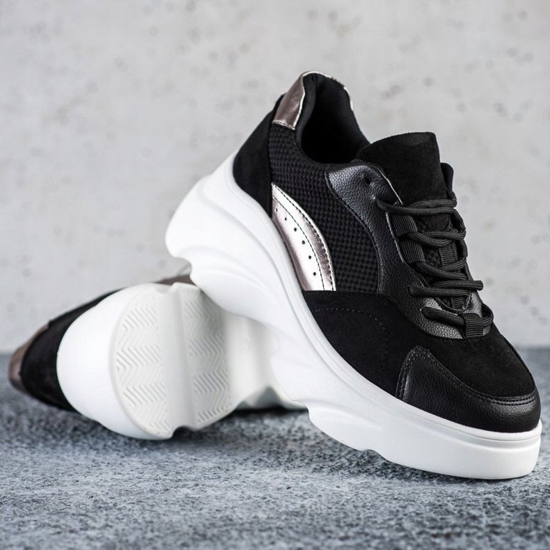 Seastar Czarne Sneakersy Na Platformie 1