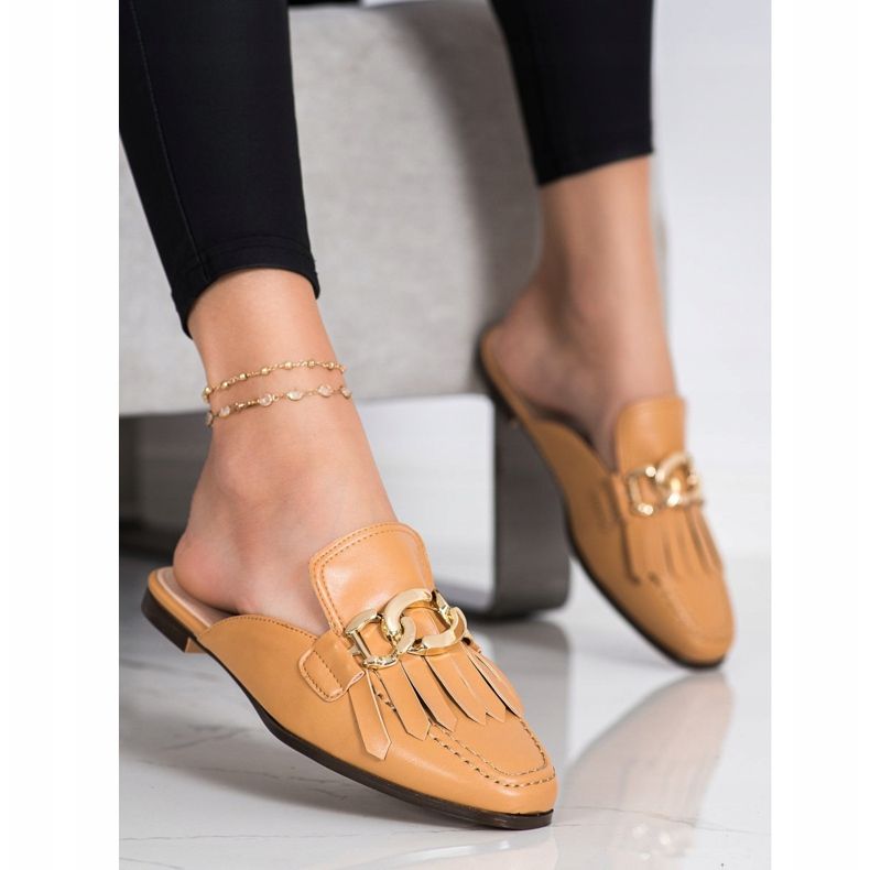 Seastar Stylowe Klapki Z Ozdobą brązowe 1