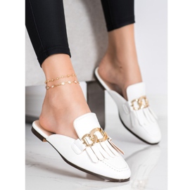 Seastar Stylowe Klapki Z Ozdobą białe 1