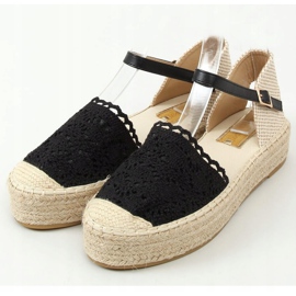 Espadryle koronkowe czarne 919-4 Black 1