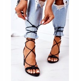 PS1 Wiązane Sandały Na Słupku Czarne Catwalk 2