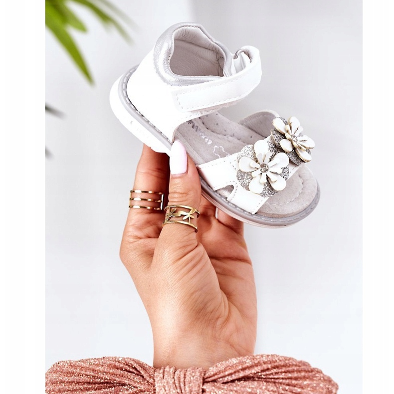 Apawwa Dziecięce Sandały Na Rzepy Białe Maysa 1