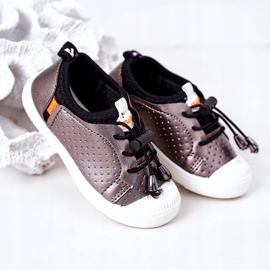 Dziecięce Wsuwane Trampki Srebrne Playground czarne szare 2