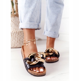 PS1 Klapki Na Korku Z Łańcuchem Czarne Last Dance 2