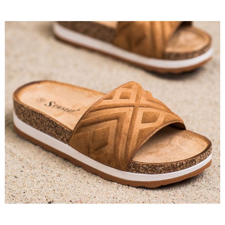 Seastar Klasyczne Zamszowe Klapki brązowe 2