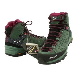 Buty trekkingowe Salewa Ws Alp Trainer 2 Mid Gtx W 61383-5085 czarne zielone 3