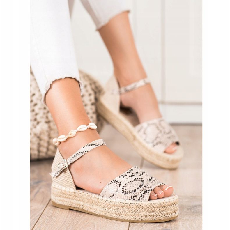 Bestelle Espadryle Open Toe beżowy 1