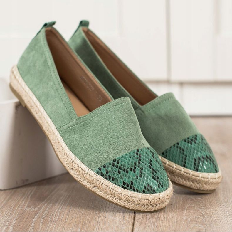 Bestelle Espadryle Z Wstawką Snake Print zielone 1