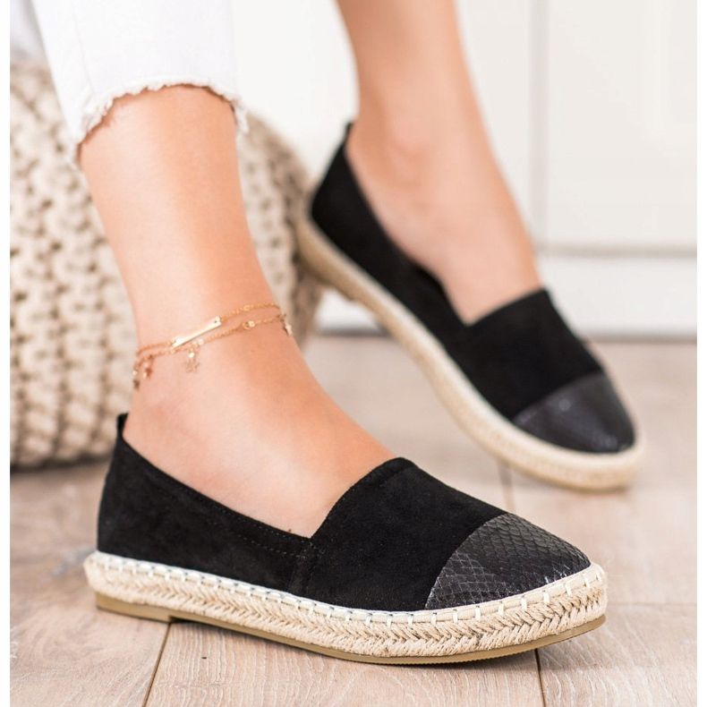 Bestelle Espadryle Z Wstawką Snake Print czarne 1