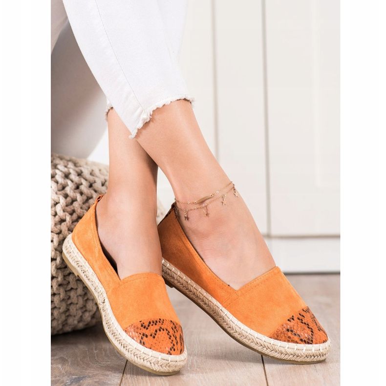 Bestelle Espadryle z wstawką snake print pomarańczowe 1
