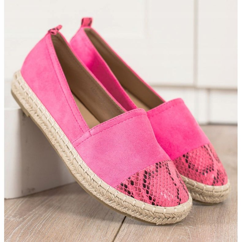 Bestelle Espadryle Z Wstawką Snake Print różowe 1