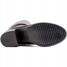 Marco Shoes Kozak skórzany marszczony w kolorze ciemnego brązu brązowe 4