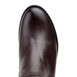 Marco Shoes Kozak skórzany marszczony w kolorze ciemnego brązu brązowe 5