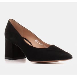 Marco Shoes Eleganckie czarne czółenka 1434P damskie z zamszu 4