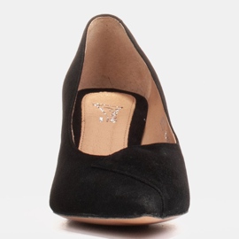 Marco Shoes Eleganckie czarne czółenka 1434P damskie z zamszu 2
