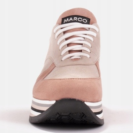 Marco Shoes Sneakersy na grubej podeszwie z naturalnej skóry beżowy 2