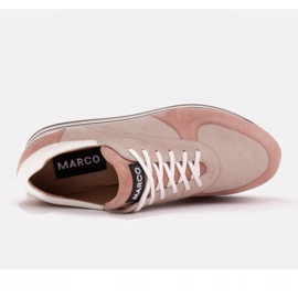 Marco Shoes Sneakersy na grubej podeszwie z naturalnej skóry beżowy 6