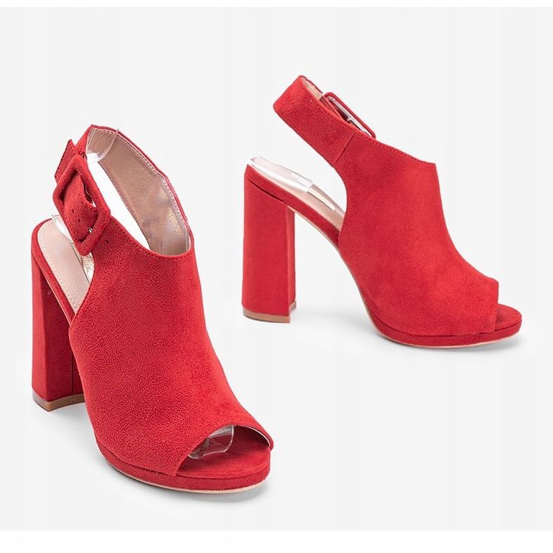 Czerwone sandały z cholewką Little Italy 1