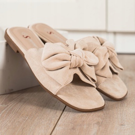 Seastar Beżowe Stylowe Klapki beżowy 1