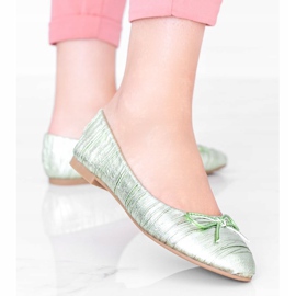 Zielone błyszczące baleriny damskie Ayris 1