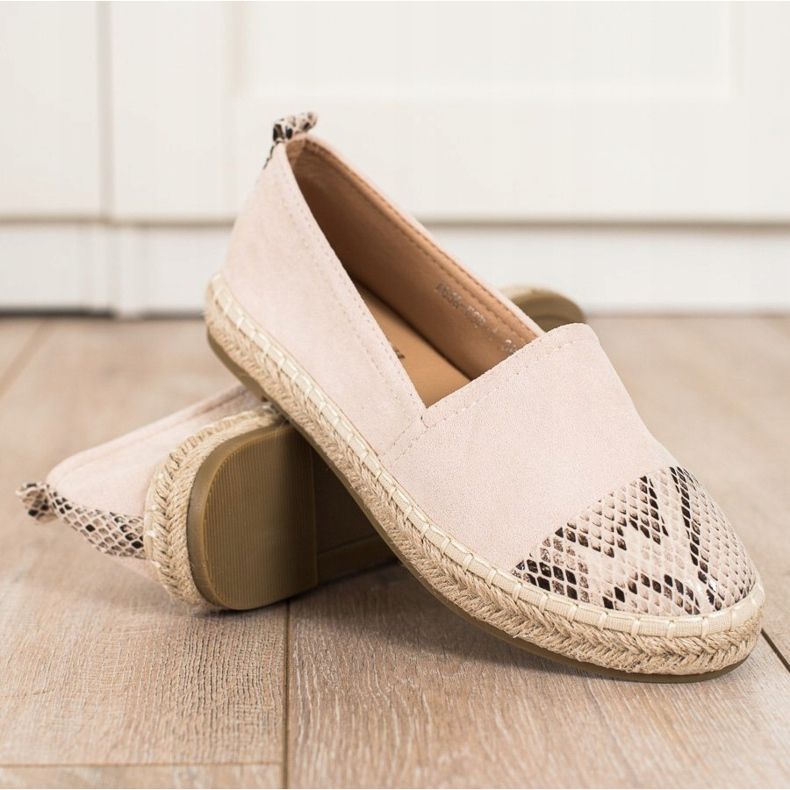 Bestelle Espadryle Z Wstawką Snake Print beżowy 1