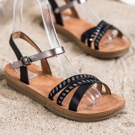 Queen Vivi Modne Sandałki czarne 1