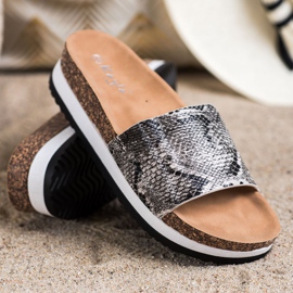 Kayla Klapki Na Platformie szare 1