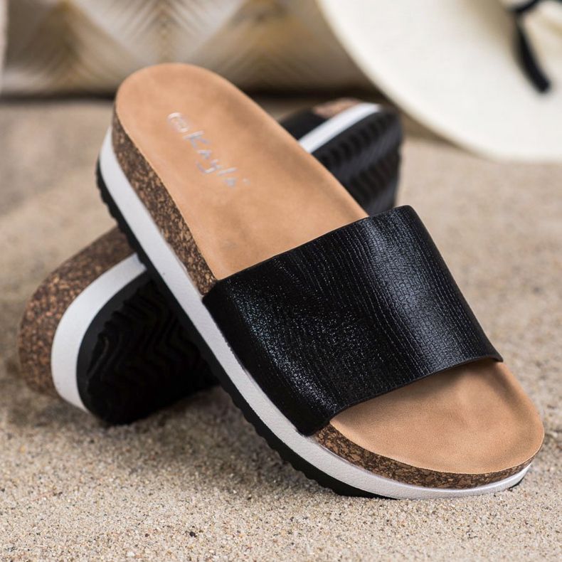 Kayla Klapki Na Platformie czarne 1