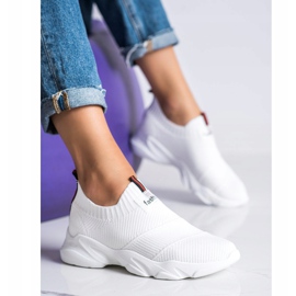 SHELOVET Białe Wsuwane Sneakersy Fashion 3