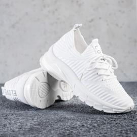 SHELOVET Białe Sneakersy Na Platformie 1