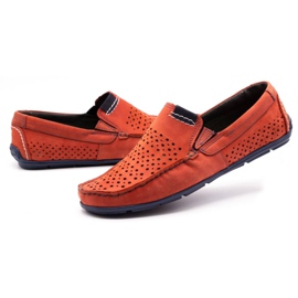Olivier Buty męskie mokasyny 906 na lato czerwone 5