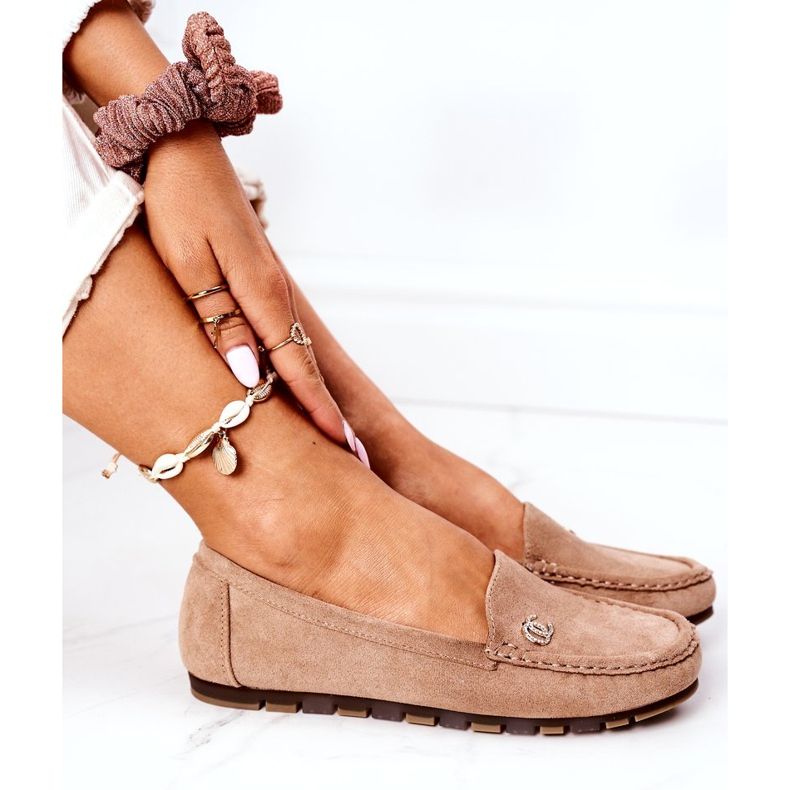 PS1 Damskie Zamszowe Mokasyny Jasny Brąz Madelyn beżowy 4