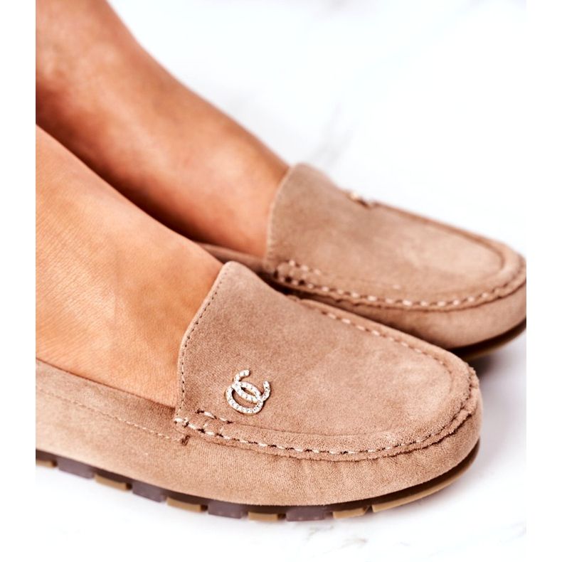 PS1 Damskie Zamszowe Mokasyny Jasny Brąz Madelyn beżowy 5