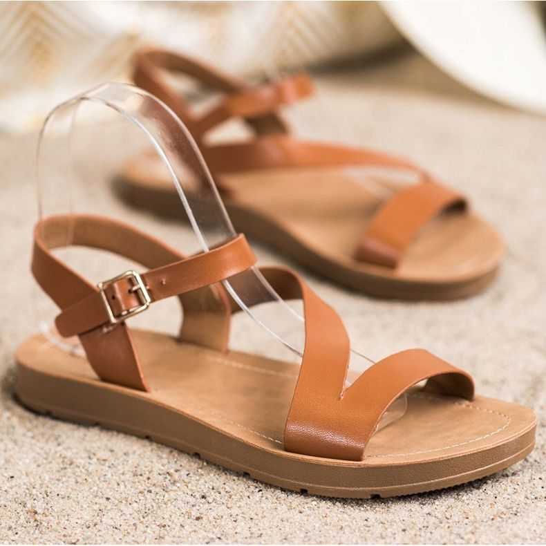 Cm Paris Casualowe Sandały Z Eko Skóry brązowe 1