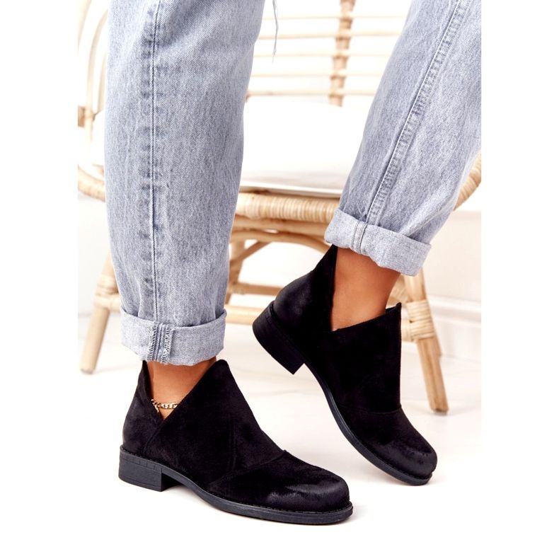 PS1 Damskie Botki Z Wycięciami Czarne Hillary 3