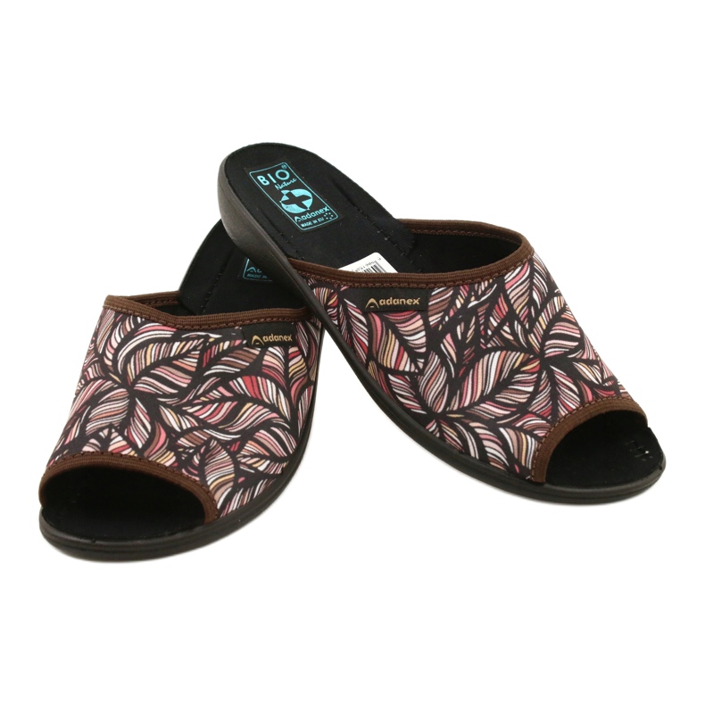 Kapcie klapki w liście Adanex Tęg. G1/2  24616 beżowy brązowe czerwone 4