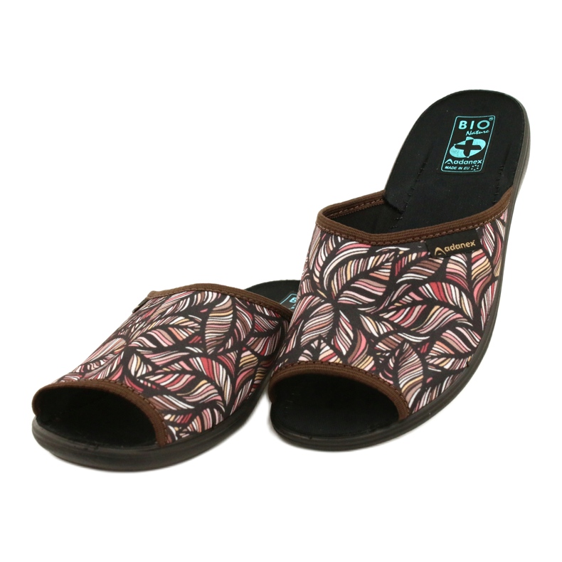 Kapcie klapki w liście Adanex Tęg. G1/2  24616 beżowy brązowe czerwone 3