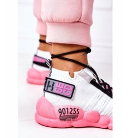 PS1 Damskie Sportowe Buty Sneakersy Biało-Różowe Bubble Tea białe 4