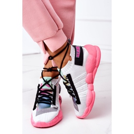 PS1 Damskie Sportowe Buty Sneakersy Biało-Różowe Bubble Tea białe 6