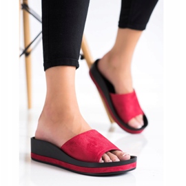 Casualowe Klapki VINCEZA czerwone 1