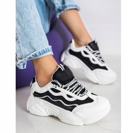 SHELOVET Czarno-białe Sneakersy czarne 2