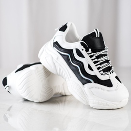 SHELOVET Czarno-białe Sneakersy czarne 1