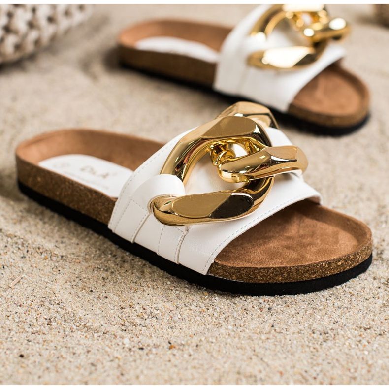 S. BARSKI Białe Klapki Fashion 1