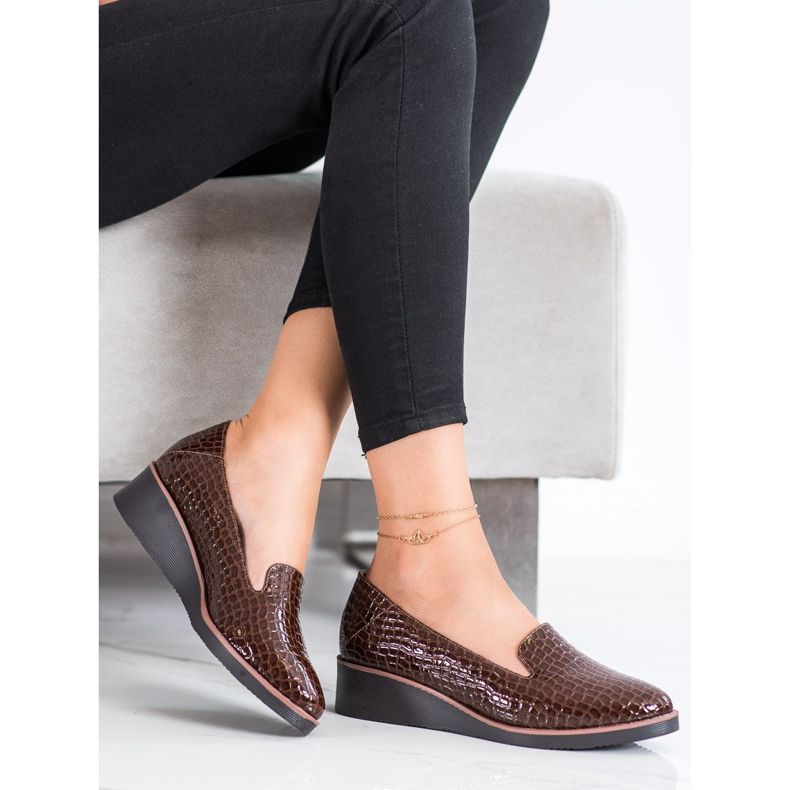 Lordsy Snake Print VINCEZA brązowe 2