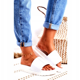 Klapki Damskie Big Star na Platformie Białe FF274812 2