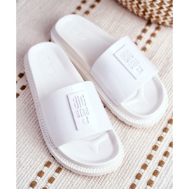 Klapki Damskie Big Star na Platformie Białe FF274812 4