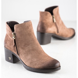 Klasyczne Botki Na Słupku VINCEZA brązowe 1