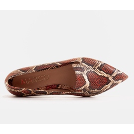 Marco Shoes Baleriny lordsy ze skóry - wzór wężowy czerwone 6