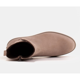 Marco Shoes Lekkie botki ocieplane na płaskim spodzie z naturalnej skóry beżowy 7