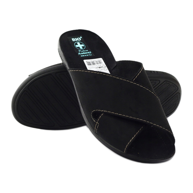 Kapcie męskie klapki Adanex 20310 czarne 3